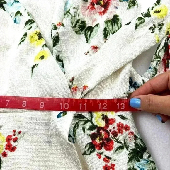 Altar’d State White Floral Plunge Neck Spaghetti Strap Tie Mini Dress Size L - Picture 15 of 16